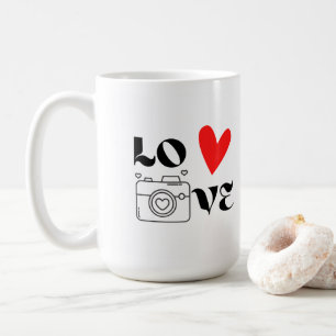 Taza De Café Amor con una cámara en un