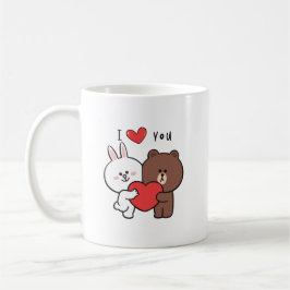 Taza De Café Amor conejito de oso marrón