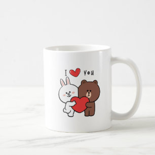 Taza De Café Amor conejito de oso marrón