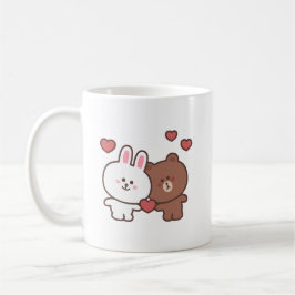 Taza De Café Amor conejito de oso marrón