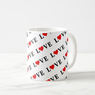 Taza De Café AMOR, Corazón, minimalista, basado en texto, tipog