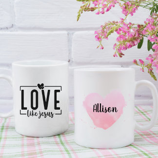 Taza De Café Amor cristiano como Jesús Biblia Verso Personalida