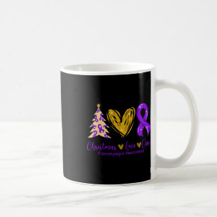 Taza De Café Amor Cure Cinta púrpura Fibromialgia Conciencia 1