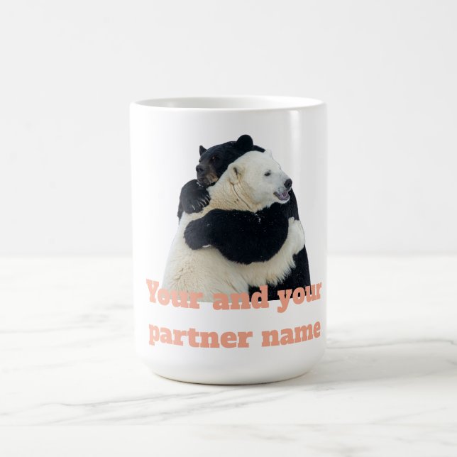 Taza De Café Amor de Abrazo de Oso (Personalizable) (Centro)