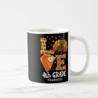 Taza De Café Amor de Acción de Gracias Maestro de 4to Grado Pav