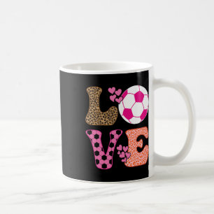 Taza De Café Amor de fútbol lindo con corazones y estampado de