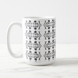 Taza De Café Amor de la Naturaleza: Tipografía con una Rosa en