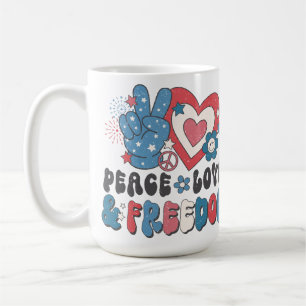 TAZA DE CAFÉ AMOR DE LA PAZ Y LIBERTAD NO FASCISMO