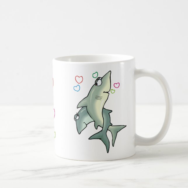 Taza De Café Amor de los tiburones (Derecha)