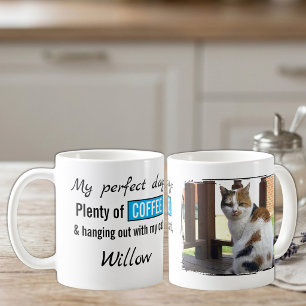 Taza De Café Amor de mascota gato perro café azul