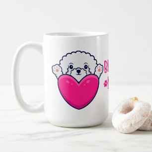 Taza De Café Amor de Perrito Adorable Mamá Perro Corazón Rosa B