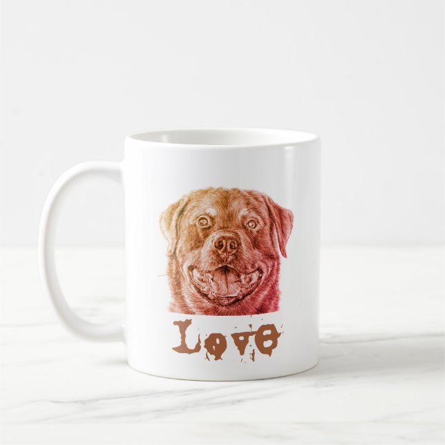 Taza De Café Amor de Rottweiler (Izquierda)