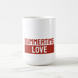 Taza De Café Amor de Verano Minimalista Moderno Plano Rojo Blan