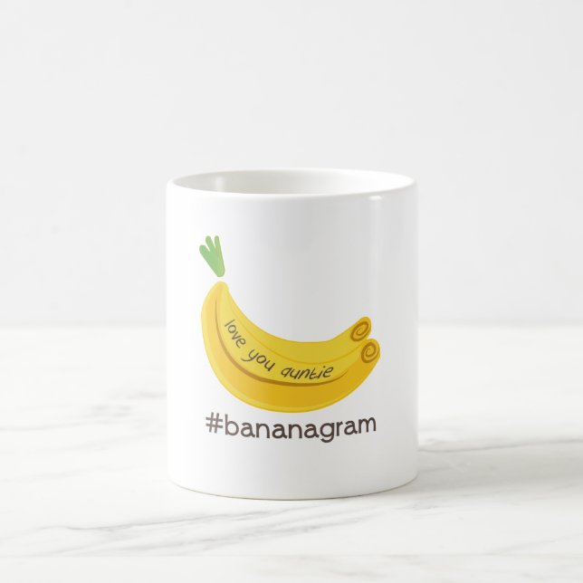 Taza De Café Amor del #bananagram usted tía Mug (Centro)