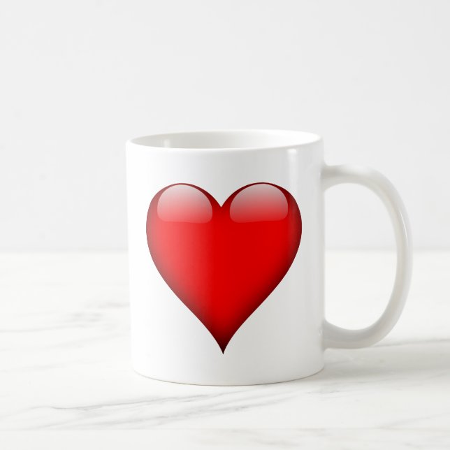 Taza De Café Amor del corazón rojo (Derecha)