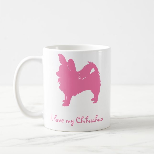 Taza De Café Amor del rosa I mi chihuahua (Izquierda)