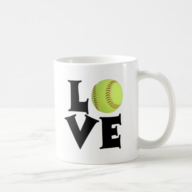 Taza De Café Amor del softball (Derecha)