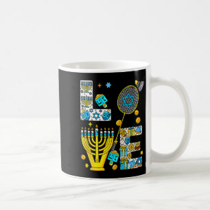 Taza De Café Amor Disfraz de Menorá de Janucá Aficionado de Bád