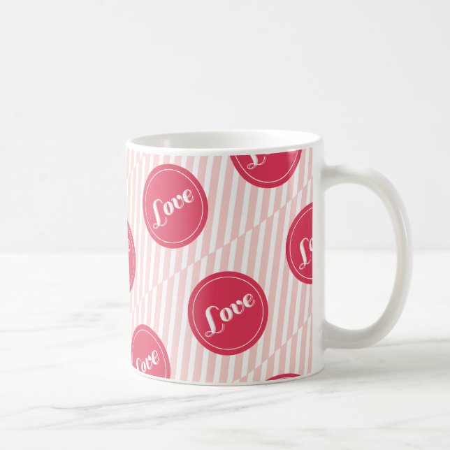 Taza De Café Amor dulce lindo Tiras rosadas El día de San Valen (Derecha)