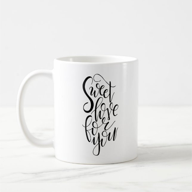 Taza De Café Amor dulce por ti Mug (Izquierda)