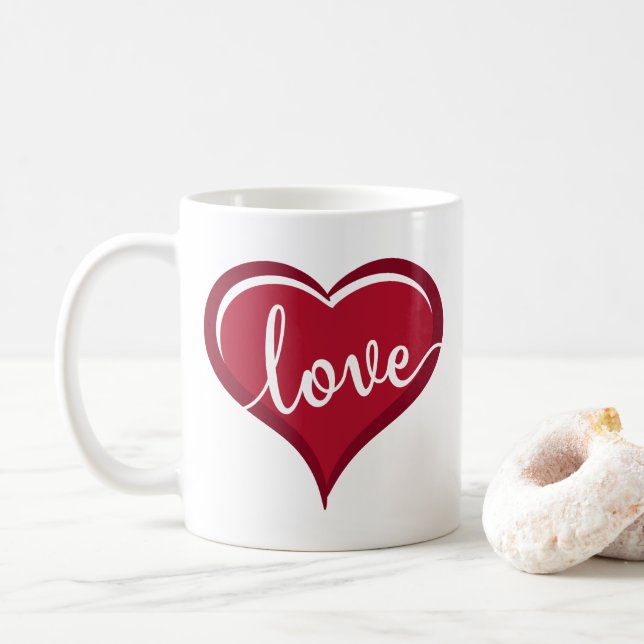 Taza De Café amor en corazón San Valentín (Con donut)