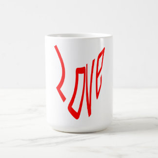 Taza De Café Amor en Letras Rojas