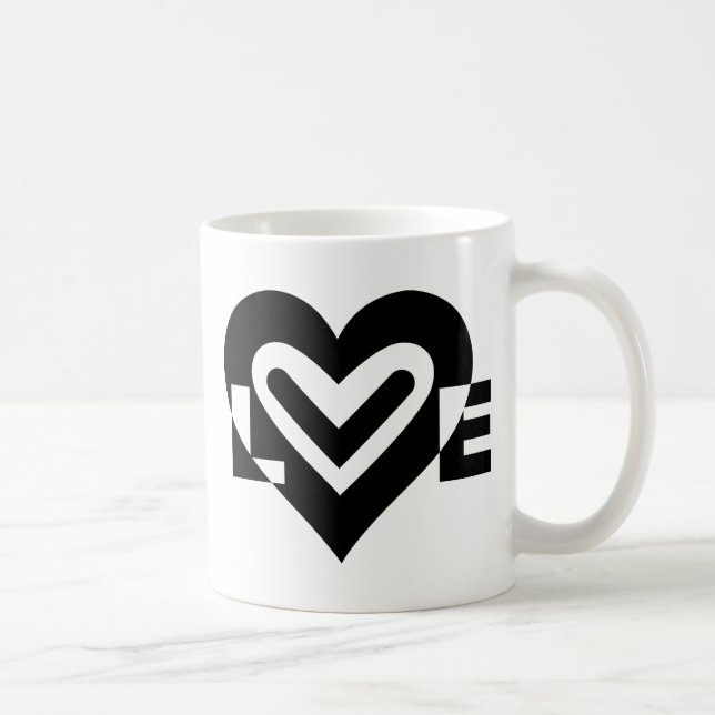 Taza De Café Amor en negro (Derecha)