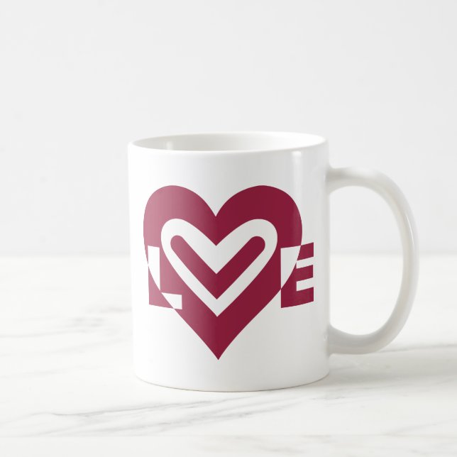 Taza De Café Amor en púrpura de vino (Derecha)