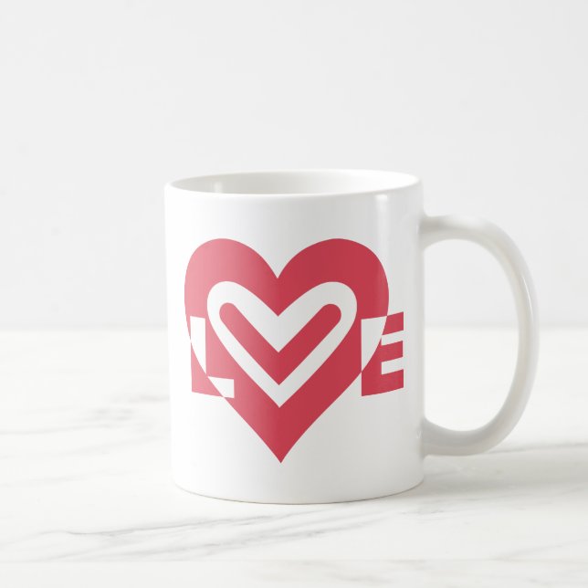 Taza De Café Amor en rosa cereza (Derecha)