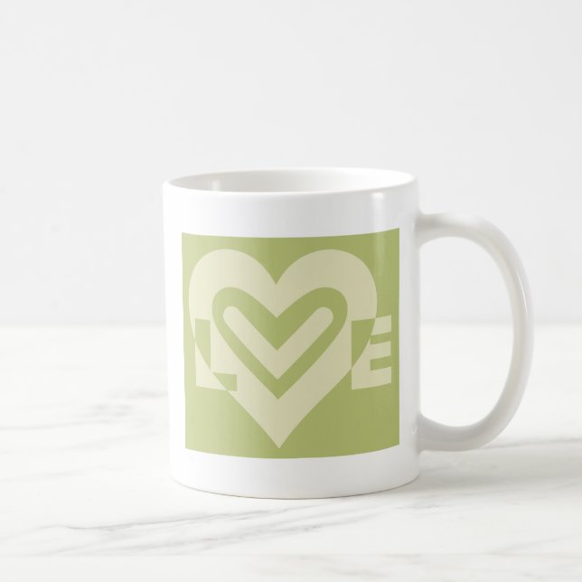 Taza De Café Amor en verde sabio (Derecha)