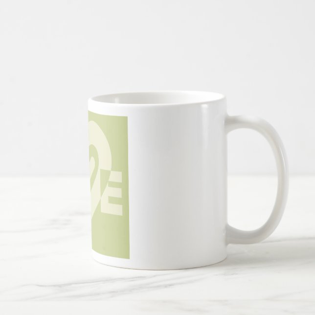 Taza De Café Amor en verde sabio (Derecha)