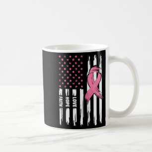 Taza De Café Amor Esperanza Fe Bandera Estadounidense _ Cáncer