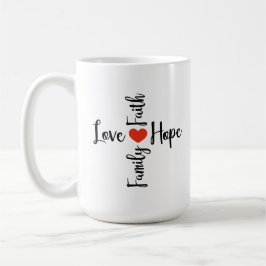 Taza De Café Amor, Esperanza, Fe, Café Familiar