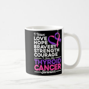 Taza De Café Amor Esperanza Valiente Fortaleza Cáncer Tiroide
