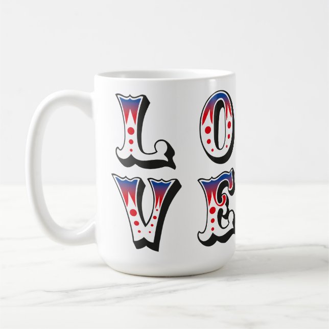 Taza De Café Amor - Estilo Carnaval de Circo Antiguo (Izquierda)
