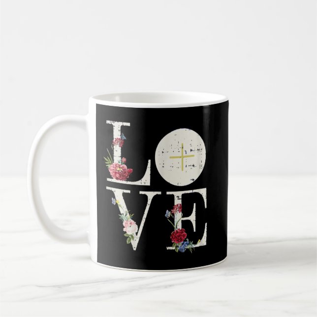 Taza De Café Amor Eucaristía Primera Santa Comunión Cristiana C (Izquierda)