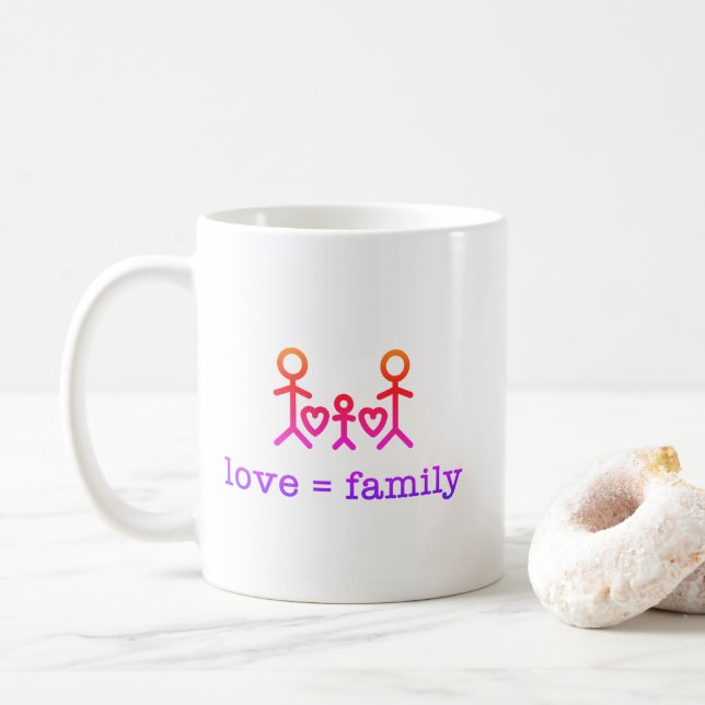 Taza De Café Amor = Familia, (Con donut)