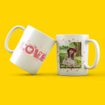 Taza De Café Amor floral pastel y comedible, con fotos<br><div class="desc">Amor floral pastel y editable con foto Coffee Mug para personalizar con foto y pie de foto a tu amado</div>