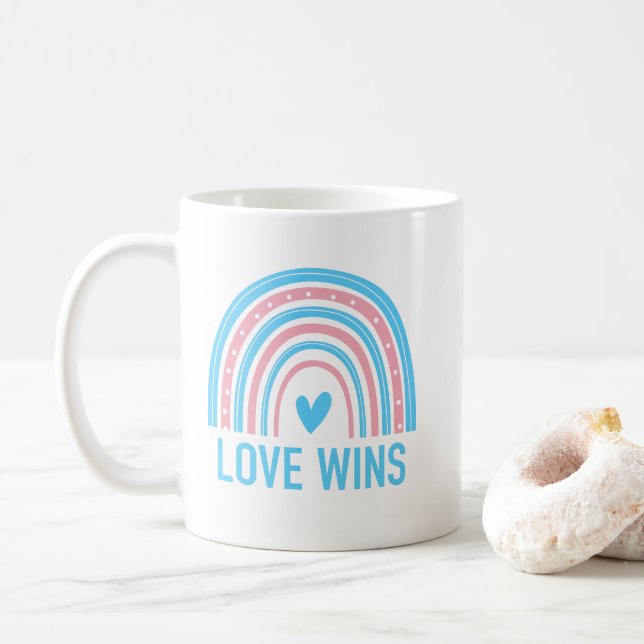 Taza De Café Amor Gana Arcoíris Transgénero (Con donut)