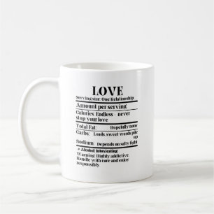 Taza De Café Amor - Hechos nutricionales.w