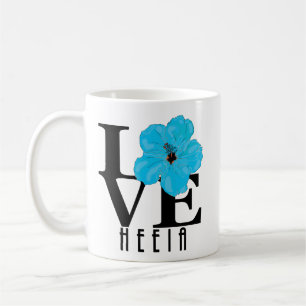 Taza De Café AMOR Heeia Hawaii Hibisco Azul 11oz