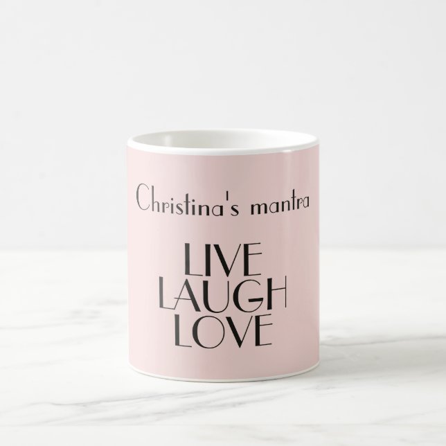 Taza De Café AMOR Inspirador Cita Rosa Mínimo (Centro)