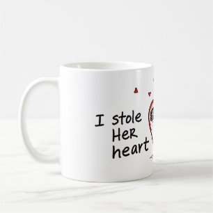 Taza De Café Amor juguetón: Diseño de corazones robados