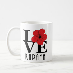 Taza De Café AMOR Kapa`a Rojo Hibiscus 11oz