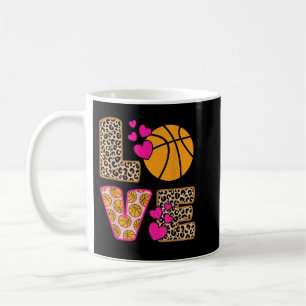 Taza De Café Amor lindo Baloncesto Leopardo Mujeres Chicas Bas