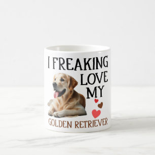 Taza De Café Amor lindo mi perro de la recuperación de oro