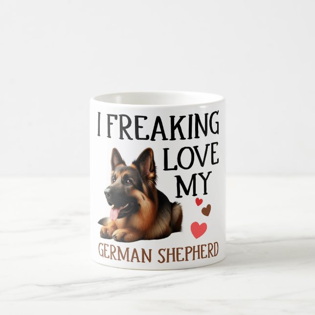 Taza De Café Amor lindo, mi perro pastor alemán (Centro)