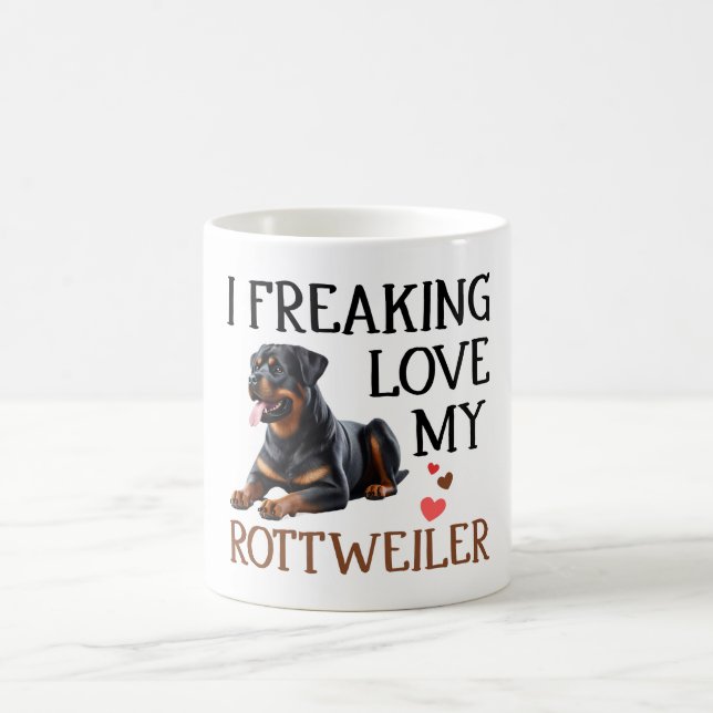 Taza De Café Amor lindo mi perro rotuiler (Centro)