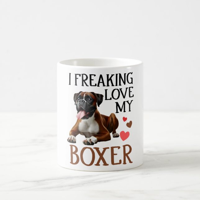 Taza De Café Amor lindo, perro de boxer (Centro)