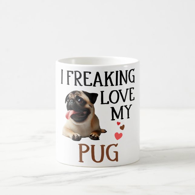 Taza De Café Amor lindo Perro de mi pug (Centro)